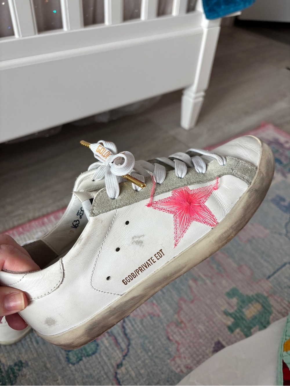 Golden Goose Sneakers with Pink Star Accent